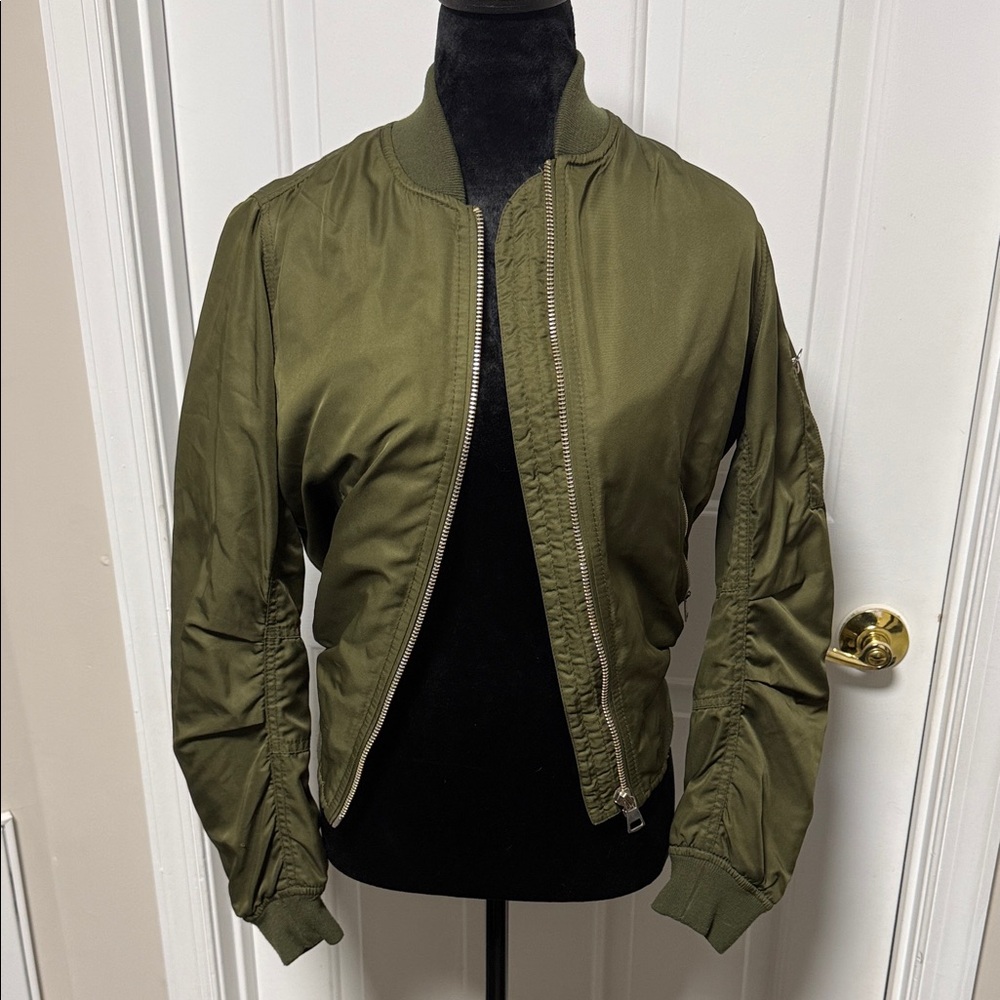 Topshop Khaki Bomber Jacket for Women